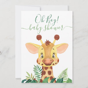 Convite Girafa Chá de fraldas Selva