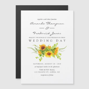 Convite Girassóis Casamento Boêmio Aquarela