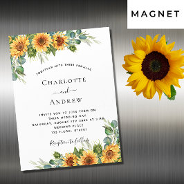 Convite Girassóis de casamento eucalipto luxo boho