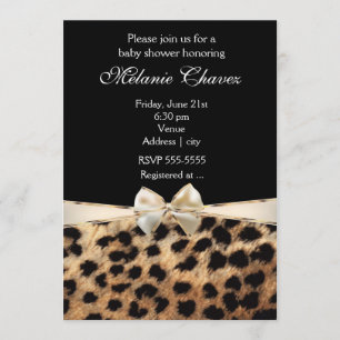 Convite Glam com Arco Dourado e Impressão de Leopa