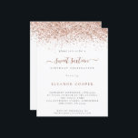 Convite Glam Sweet 16 Brilho Dourado Rosa Orçament<br><div class="desc">Uma alternativa de orçamento com bom custo-benefício em um tamanho menor de 4, 5 x 5, 6” semi-brilho com 110lbs de peso, que tem uma espessura semelhante à de um cartão postal (no entanto, não é adequado para uso como cartão postal). POR FAVOR, OBSERVE que há UM convite por folha....</div>