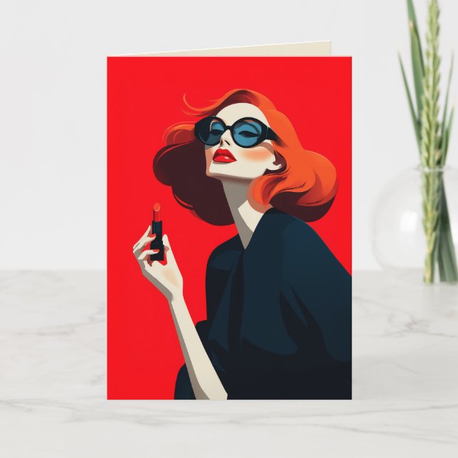 Convite Glamor Retro Vermelho Negrito (Frente)