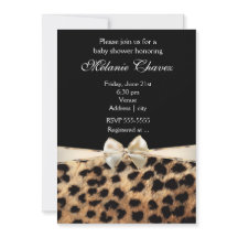Convite Glamouroso com Impressão de Leopardo e Arc