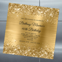 Glittery Dourado Folha 90º Aniversário