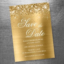 Convite Glittery Dourado Save the Date