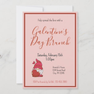 Convite Gnome Galentines Day Brunch