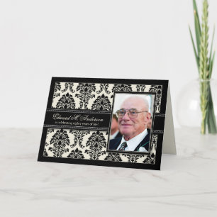 Convite Golden Years Damask Birthday CARD Invite (black)