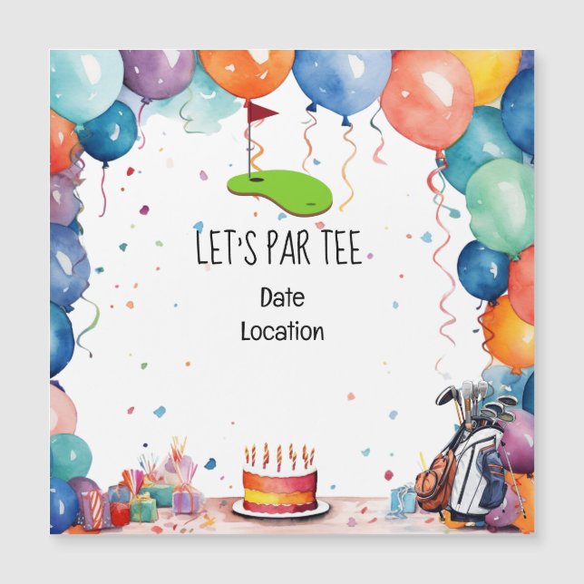 Convite Golf, vamos pintar uma árvore com uma bandeira de  (Frente)