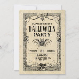 Convite Gótico de Festa de Halloween