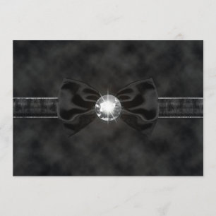 Convite Gótico de Laço Preto Diamante