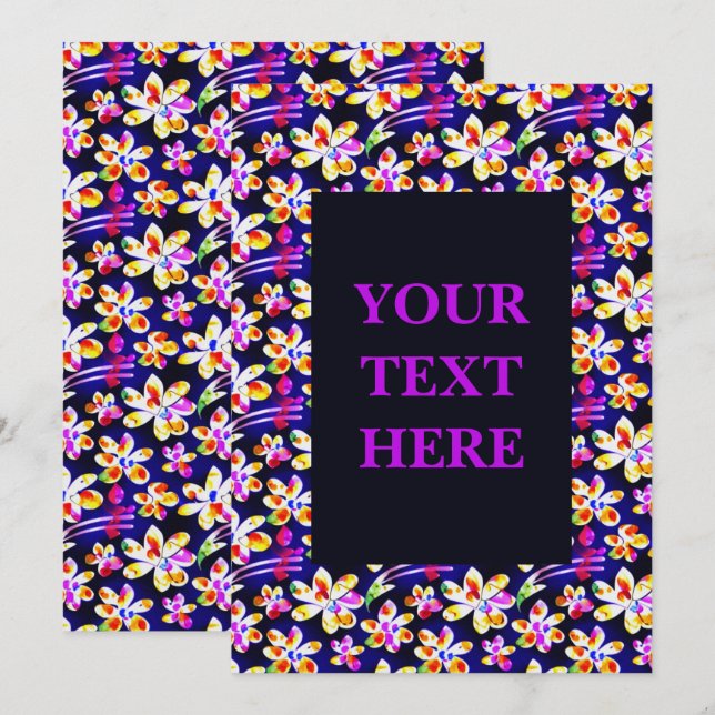 Convite Graceful Art Nouveau Floral Watercolor (Frente/Verso)