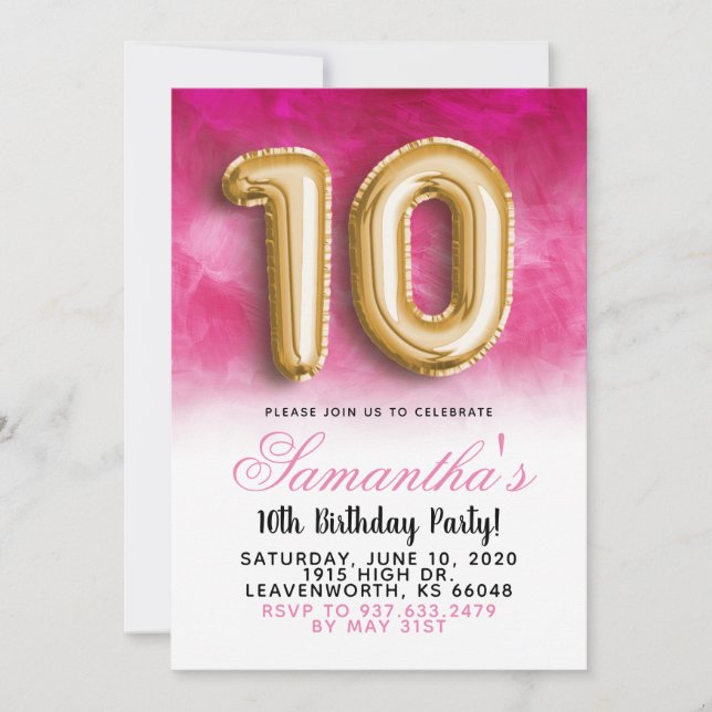 Convite Gradiente de 10º Aniversário (Frente)