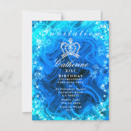 Convite Gradiente de Coroa Brilhante Aqua