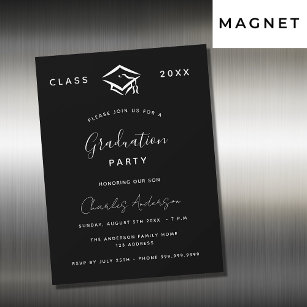 Convite Graduação branco preto simples luxo 2024