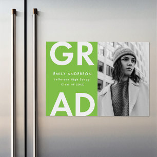 Convite Graduação de Foto do Verde limão de Formando Negri