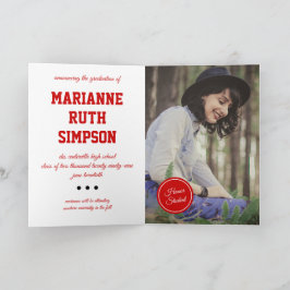 Convite Graduação de Foto em Círculos Vermelhos