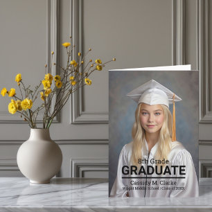 Convite Graduação de Foto Personalizada Minimalista do 8º