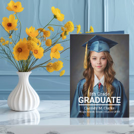 Convite Graduação de Foto Personalizada Minimalista do 8º