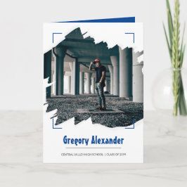 Convite Graduação de Foto por Abstrato Brushsalvaguardar A