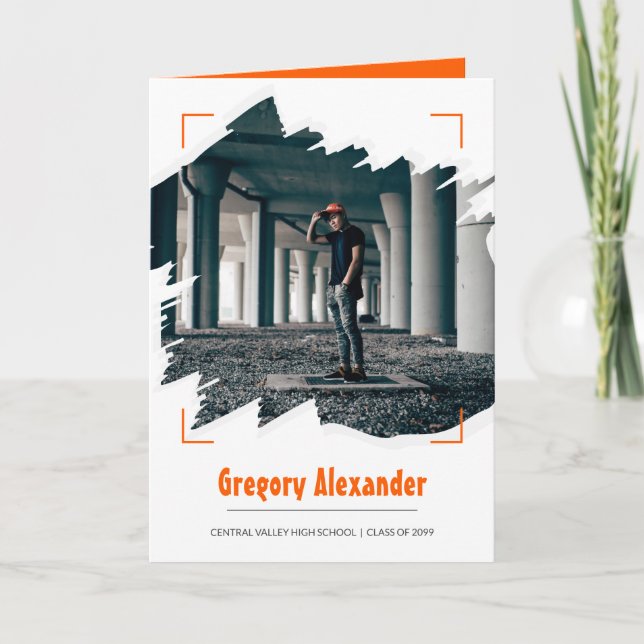 Convite Graduação de Foto por Abstrato Brushsalvaguardar E (Frente)