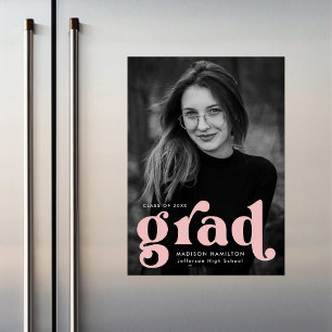 Convite Graduação de Fotografia com Tipografia Rosa Esca