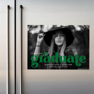 Convite Graduação de Fotografia em Tipografia Verde Negr