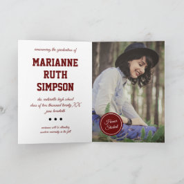 Convite Graduação de Fotos em Círculos Maroon