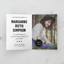 Convite Graduação de Fotos em Círculos Pretos