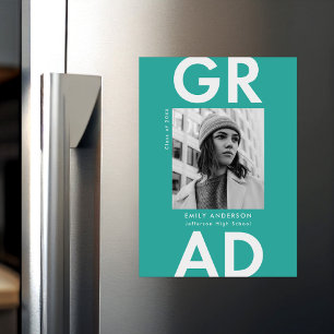 Convite Graduação de Fotos Turquoise de Formando Negrito