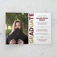 Graduação de Letras Ângulo Grande e Dourado Maroon