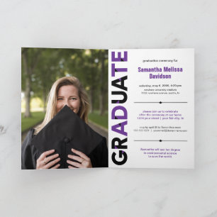 Convite Graduação de Letras de Ângulo Grande Roxo