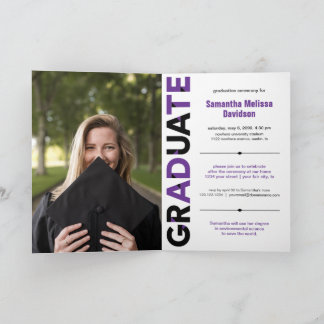 Convite Graduação de Letras de Ângulo Grande Roxo