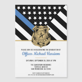 Convite Graduação de Polícia de Sinalizador de Linha Azul