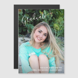 Convite Graduação Elegante de Foto Simples Moderna