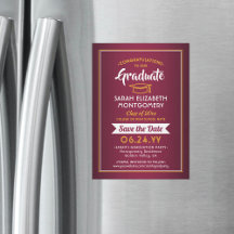 Graduação Salvar a Data Marrom Vermelho e Dourado 