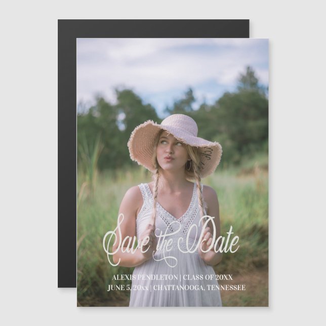 Convite Graduação - Salvar Data - Imagem de Rapariga de Sc (Frente/Verso)