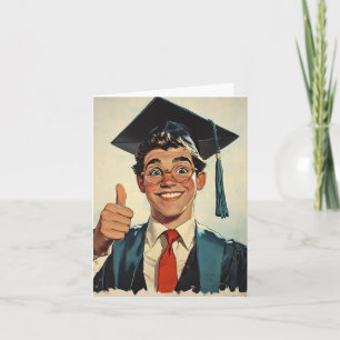 Convite Graduado Animado Fazendo um Sinal de Positivo