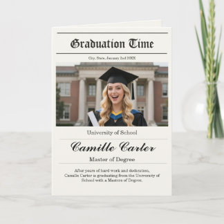 Convite Graduation Newspaper - Custom Photo Announcement