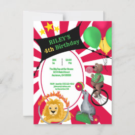 Convite Gráfico de Cor Primária do Circo Circo