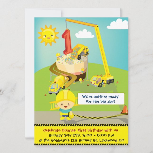 Convite grande do aniversário do dia (Frente)