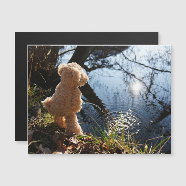 Convite Grappige beer die ondeugend plast. (Frente/Verso)