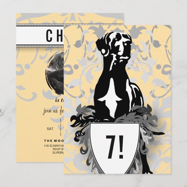 Convite Great Dane (Frente/Verso)