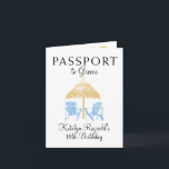 Convite Grécia Passaporte Aniversário Presente<br><div class="desc">Um divertido 18º Passaporte de Convite de Aniversário! Você precisa de uma maneira divertida de fazer uma viagem como presente! Envie um passaporte com todas as informações. Cores em branco, Dourado e azul claro. Isto é para uma Grécia, no entanto, se você tem um certo lugar ou esquema de cores,...</div>