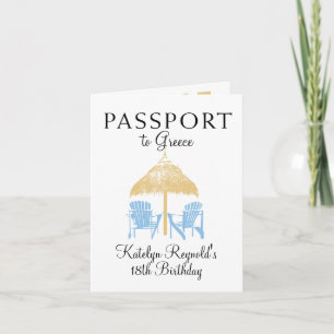 Convite Grécia Passaporte Aniversário Presente