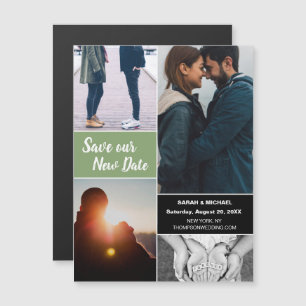 Convite Green Save our New Date Weding Photo