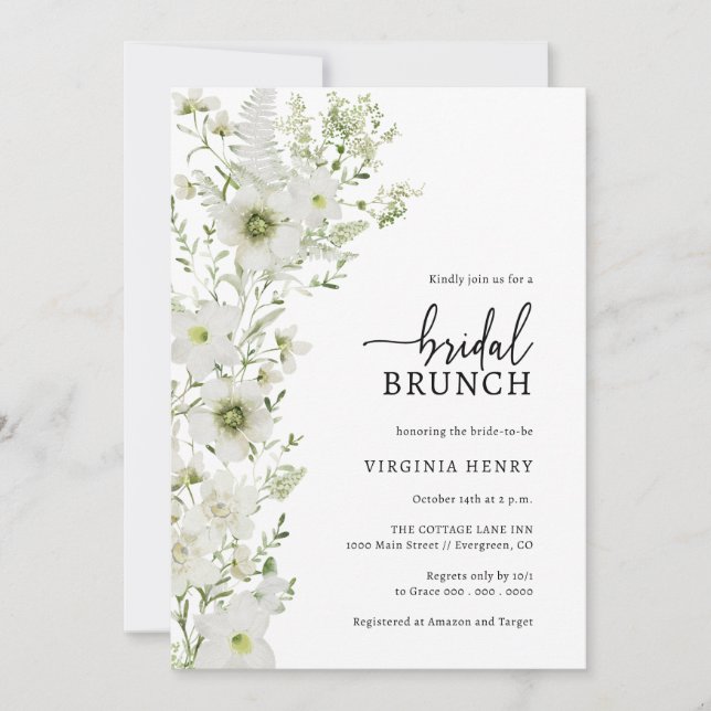 Convite Greenery Bridal Brunch (Frente)