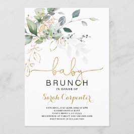 Convite Greenery Chá de fraldas Brunch