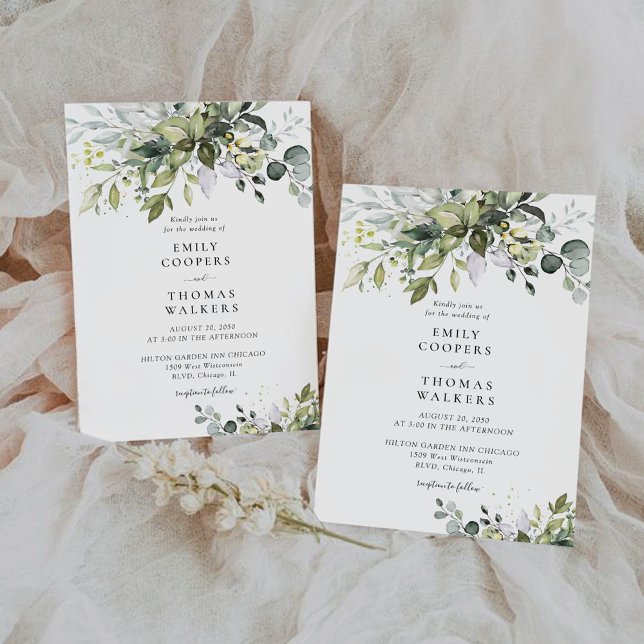 Convite Greenery Wedding (Criador carregado)