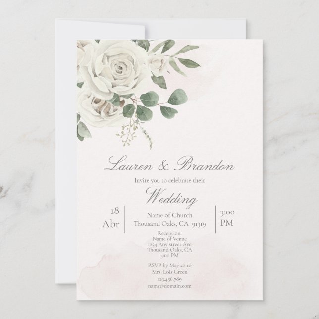 Convite Greenery Wedding (Frente)