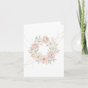 Convite Grinalda Floral Pastel Rosa Elegante Design Botâni